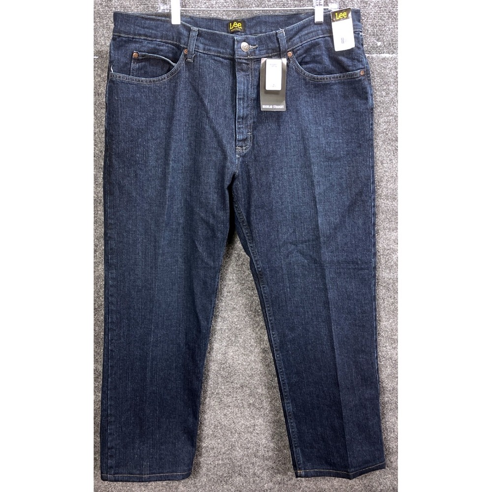 Lee Regular Straight Leg Jeans Mens‎ 38x32 (39x28) Dark Wash Preferred Cotton